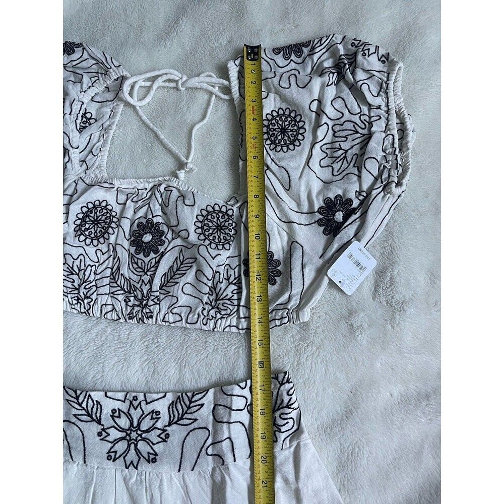 Free People Lotus Set In White Black Combo Size L Msrp $168 NWT - Picture 3 of 8